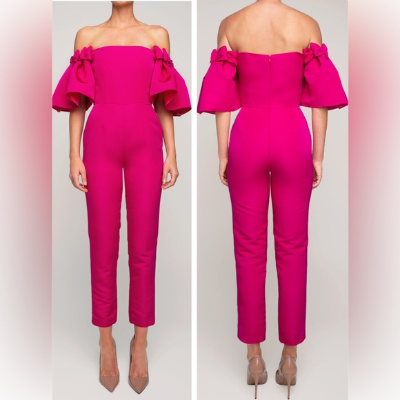 ALEXIA MARIA Dahlia Silk Faille Jumpsuit US6 NWT - Picture 2 of 11